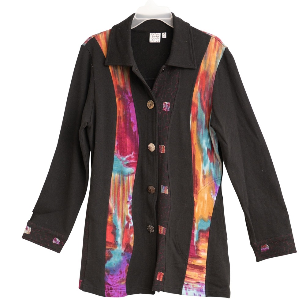 Parsley‎ & Sage Jacket Sz M Multicolor Abstract Artistic Eclectic Boho Mix Media